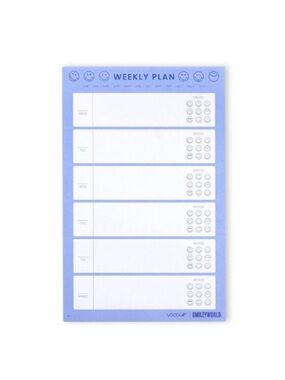 Yoobi x SMILEYWORLD Undated Weekly Planning Pad with Pencil 7" x 11" 60 pages
